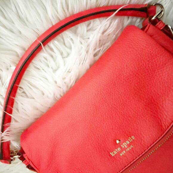 KATE SPADE | Jackson Stoplight (Red) Medium Saddle Flap Satchel Bag Crossbody - Picture 10 of 11